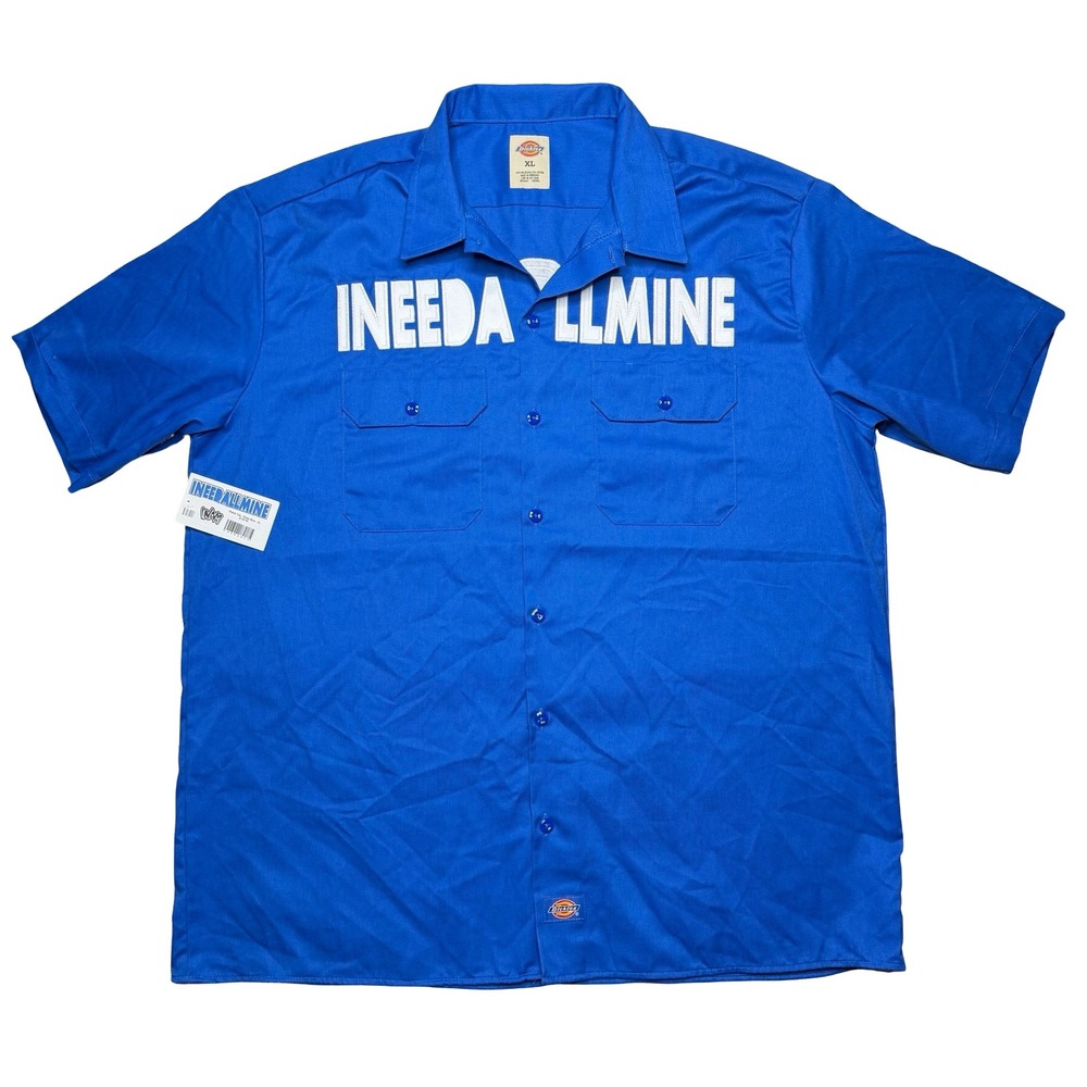 I Need All Mine INAM Los Angeles LA Black Culture Brand Dickies Blue Work Shirt
